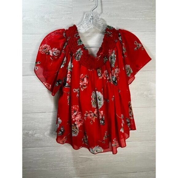 Love, Fire Off The Shoulder Tops Women Short Sleeve Loose Summer Blouse Shirt - Picture 4 of 8